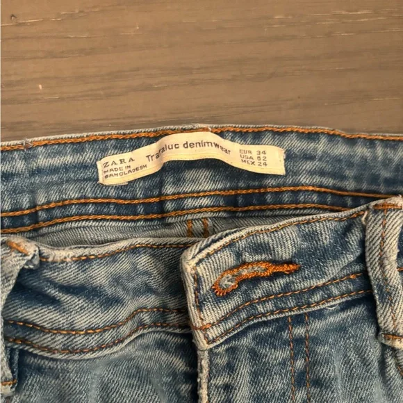 Zara Size 2 Bundle Jeans Traruc Denim Wear/ Straight High Rise - Picture 3 of 10